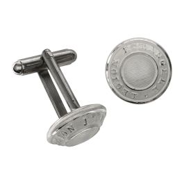 Boutons De Manchettes Punisher Légion Étrangère 2ème REP - Alliage Argenté, 2 Cm, Neuf Sous Blister