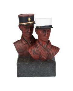 BUSTE DOUBLE LEGION KEPI BLANC ET KEPI NOIR